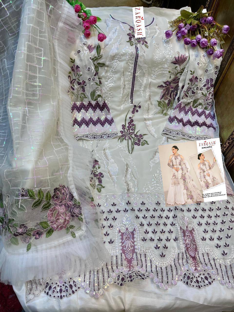 Zarqash Jihan  Latest Fancy Designer Festive Wear Fox Georgette With Embroidery Work Pakistani Salwar Suit Collection 